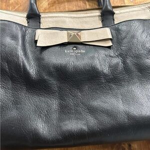 Kate Spade Black and Cream Tote with Bow Accent